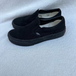 Kids Black Slip On Vans